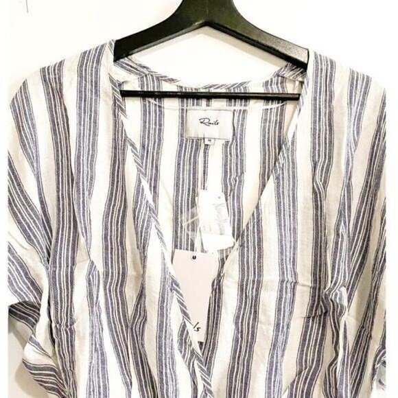 NWT Rails Athena Striped Wrap Top blue/white Size M - Picture 6 of 13